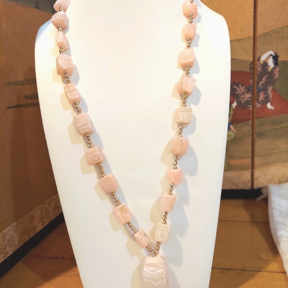 Necklace Scarab Pendant genuine‎ lavender jade stone